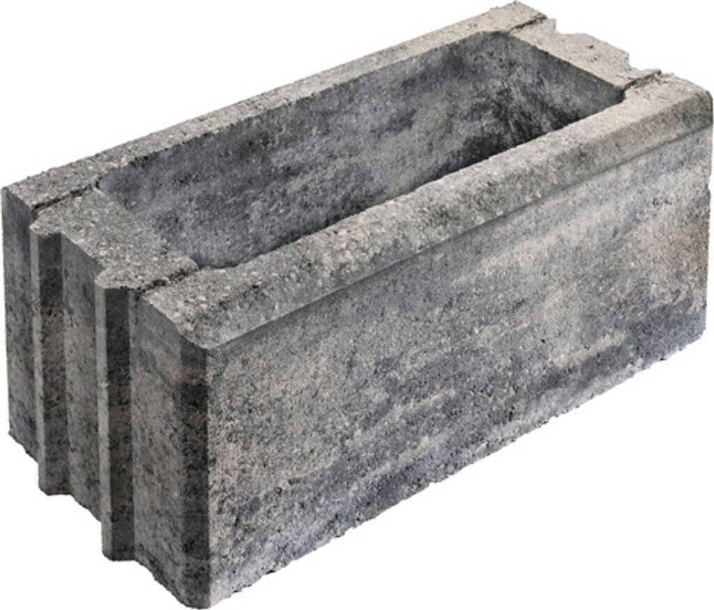 Lusit Mauerstein Vollstein Bellamur weißanthrazitmelange 50 x 25 x 20