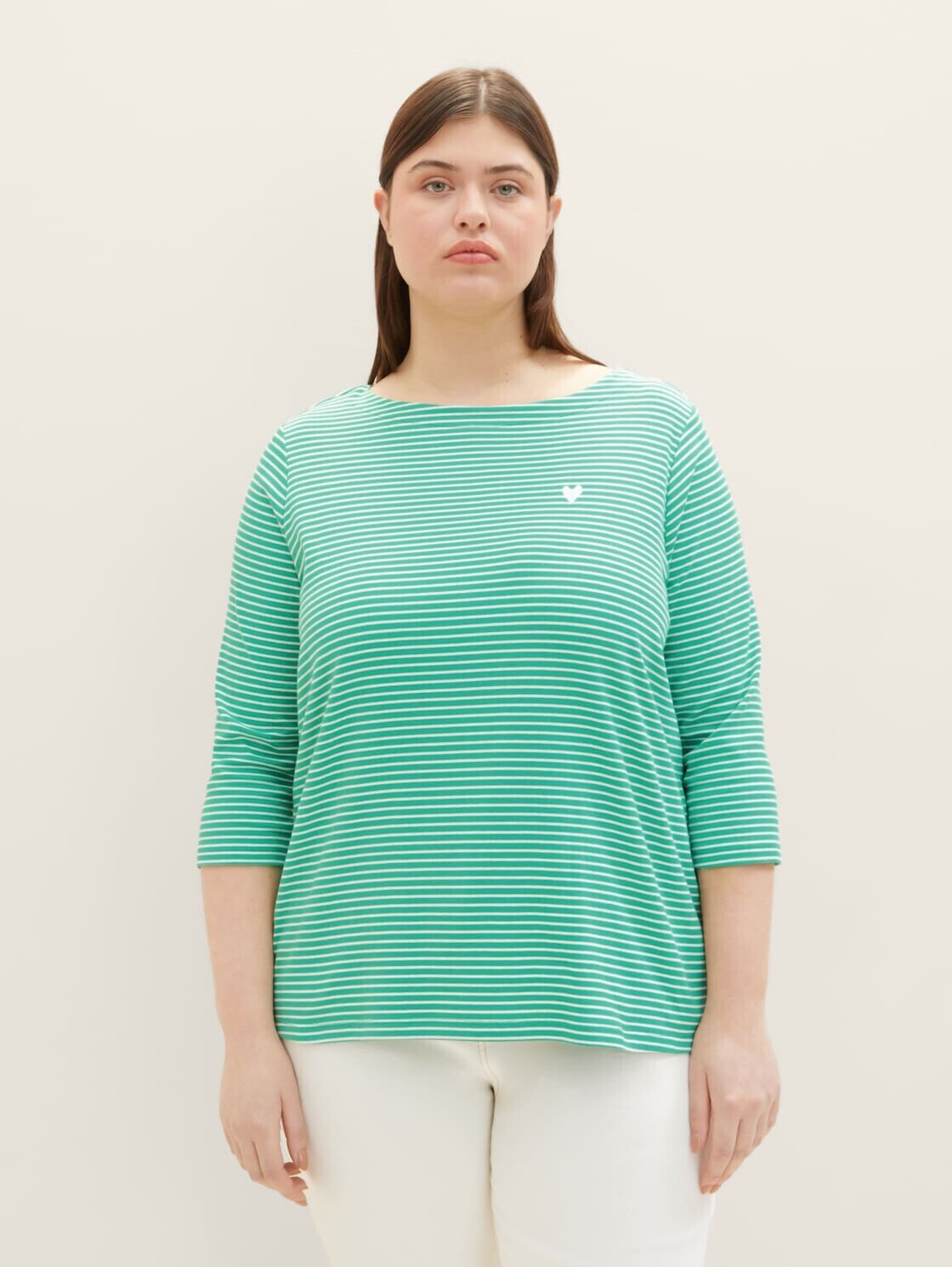 Tom Tailor Plus - Gestreiftes 3/4 Arm Shirt (1037296) grün ab 19,10 € |  Preisvergleich bei