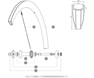 Mavic Cosmic Carbone 40 C Front/rear Left 1 Unit Spoke Schwarz 277 mm