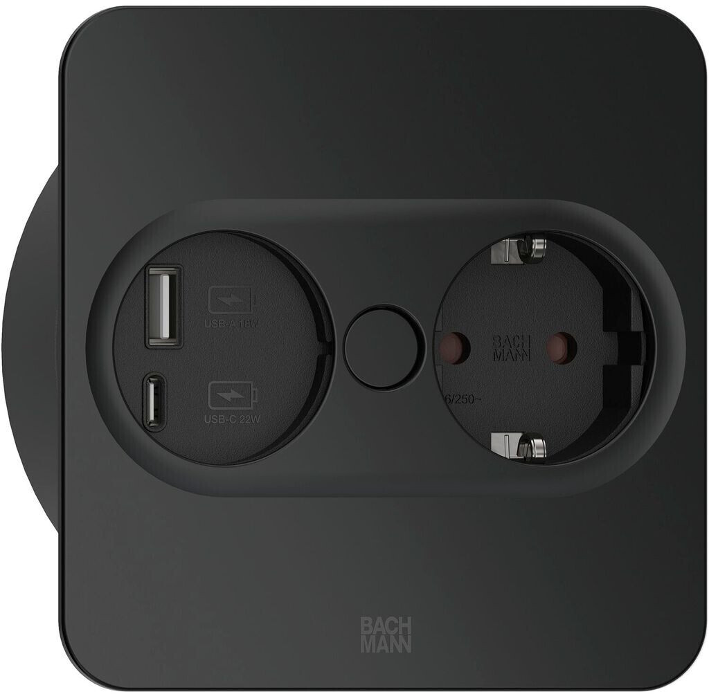 Gira Schuko-Steckdose USB-A und USB-C erhöhtem Berührungsschutz System 55  schwarz matt 