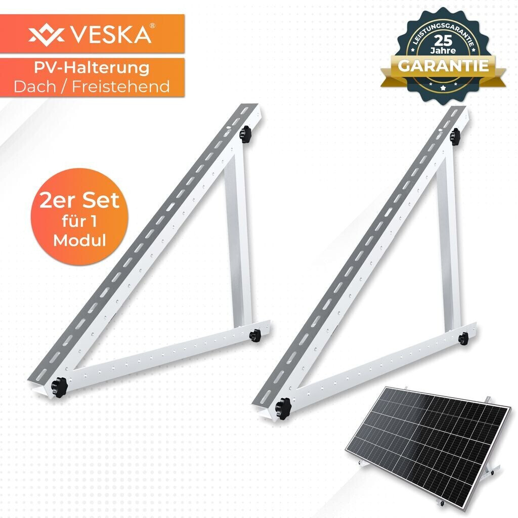 VESKA BalkonkraftwerkHalterung 114 cm für Flachdach 2er Set ab 54,90
