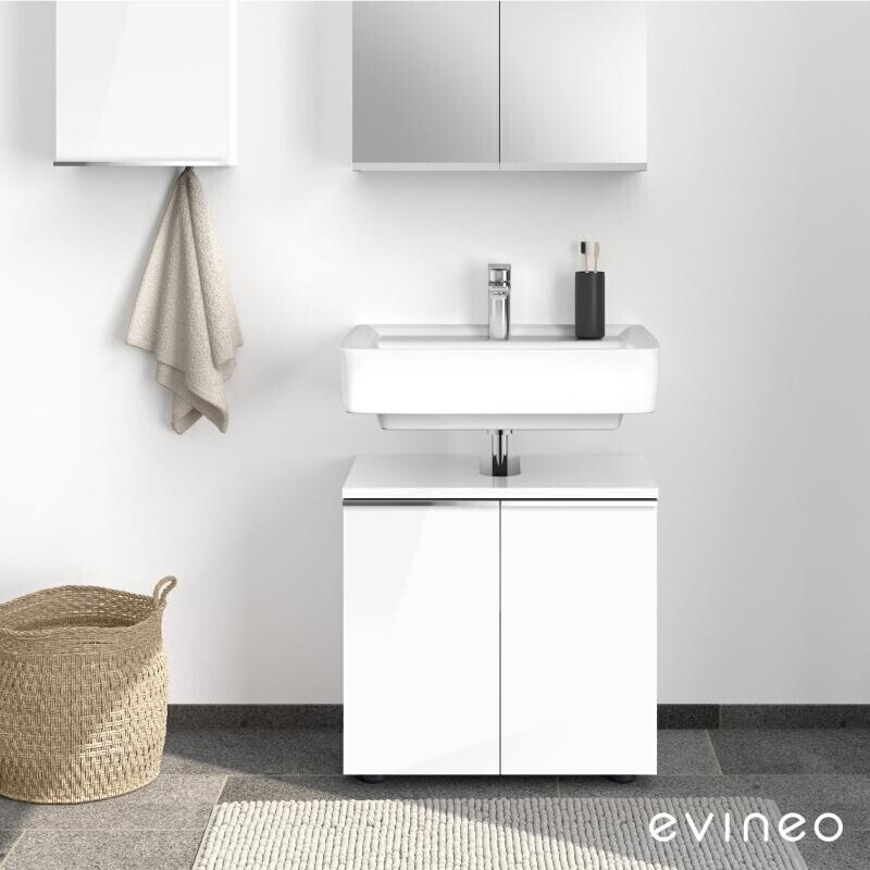 Evineo ineo4 Waschtischunterschrank ohne Waschtischanbindung mit 2 Türen,  mit Griff B60 H58 BE0213WH ab 134,12 € | Preisvergleich bei