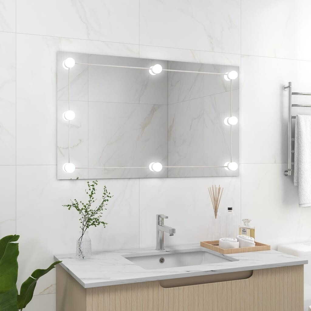vidaXL Wandspiegel ohne Rahmen mit LED Beleuchtung Rechteckig Glas ab 53 99 Preisvergleich 