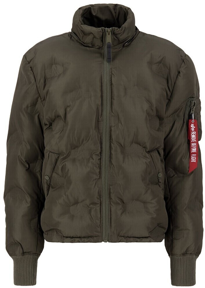 Alpha Industries Logo Puffer Bomber Jacket (108107) brown