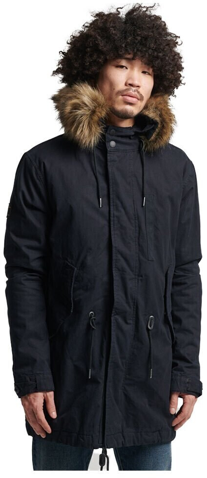Superdry Vintage Miltry Faux Fur Jacket (M5011534A) black