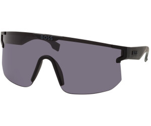BOSS - Schwarze Mask-Sonnenbrille mit Logos an Bügeln und Steg