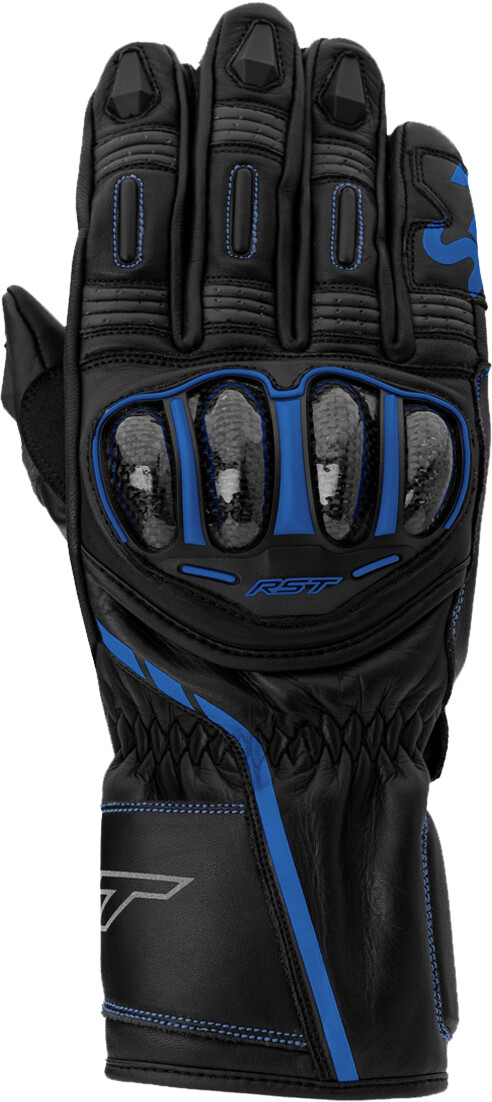 RST S-1 CE Men's Long Gloves black/grey/neon blue