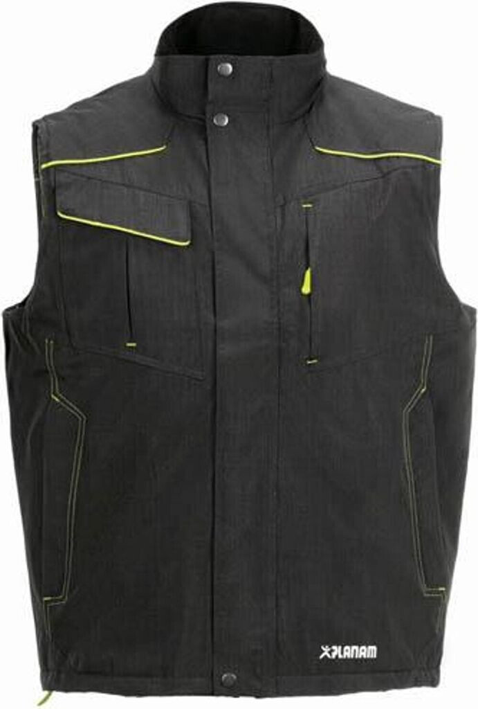 Planam Weste Outdoor Neon grau/grün