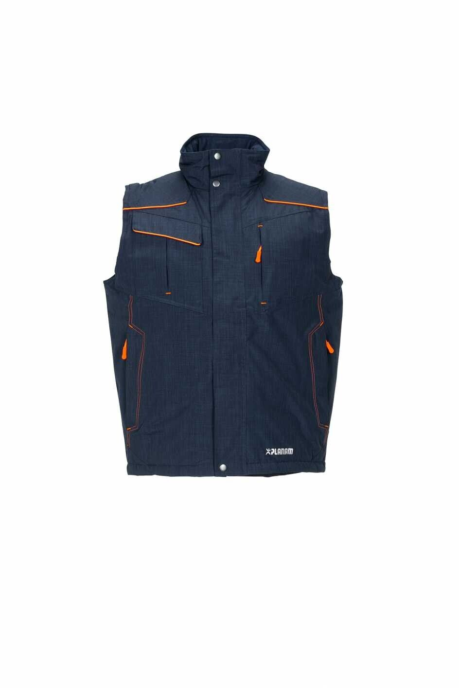 Planam Weste Outdoor Neon marine/orange