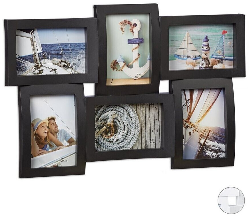 Relaxdays Collage Frame in 3D-Optic for 6x 10x15 Black