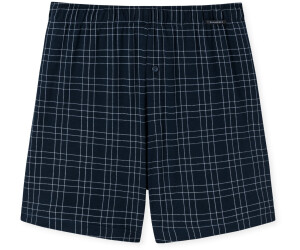 Schiesser Herren Fine Interlock Unterwäsche - Bequeme Boxershorts In Nachtblau Mit Karo-Muster