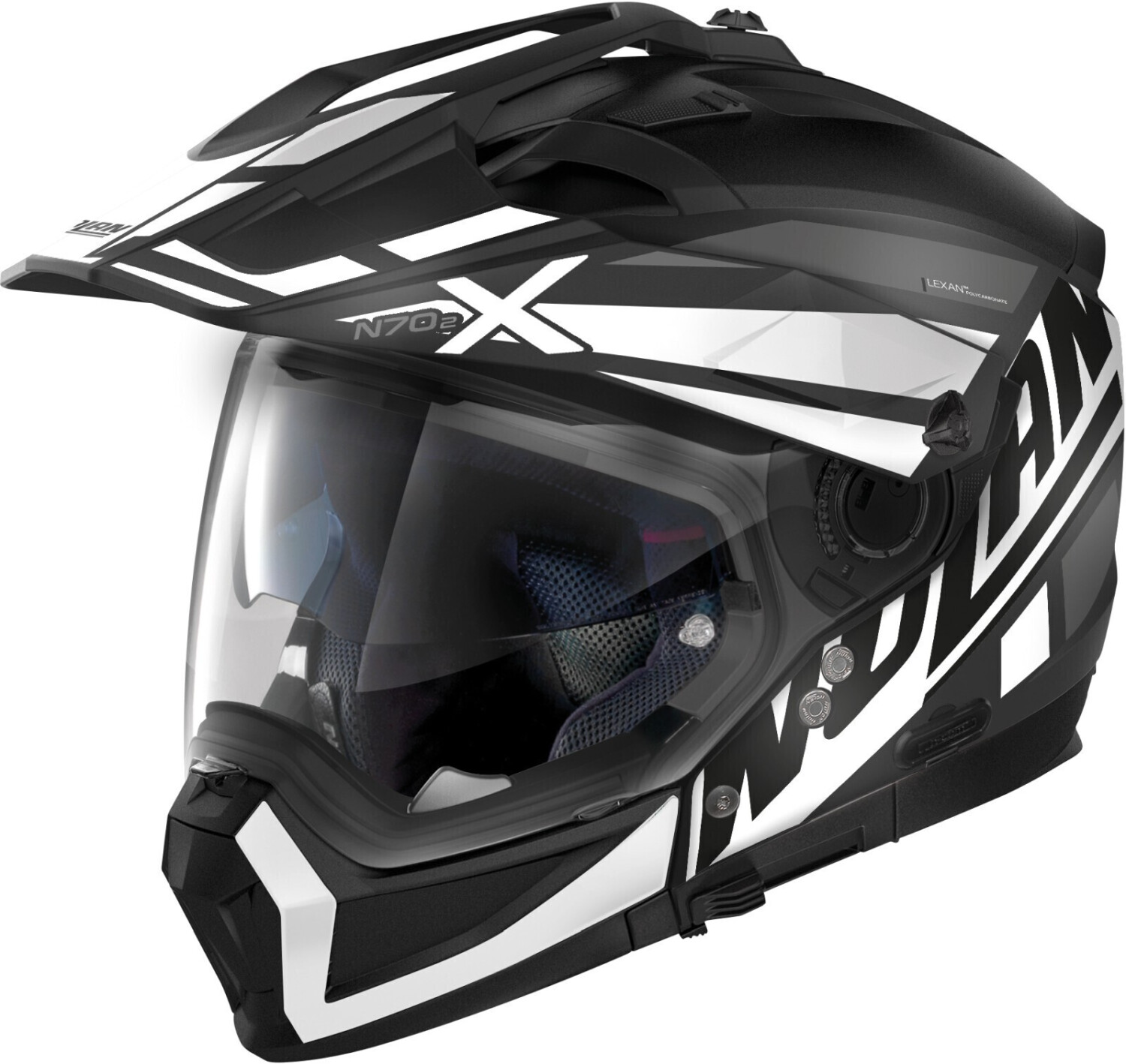 Nolan N70-2 X Mirage N-Com noir/blanc