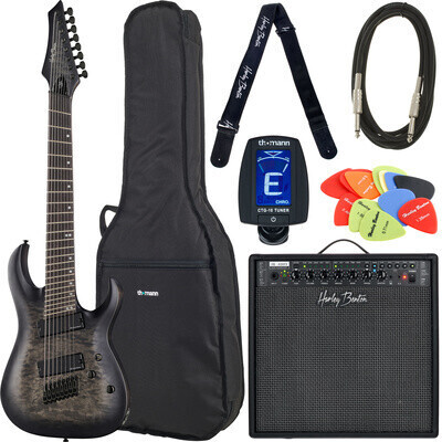 Harley Benton MultiScale-8 QBB Black Burst