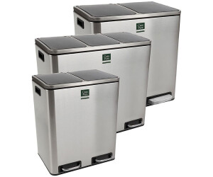 Mülleimer mit 3 Fach-Mülltrenn-System, weiß, Clarsen 39888000