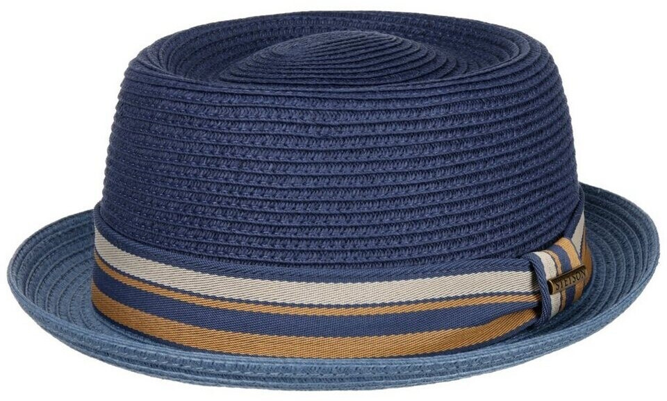 Stetson Licano Pork Pie Toyo Strohbortenhat with UV protection (1698509) blue