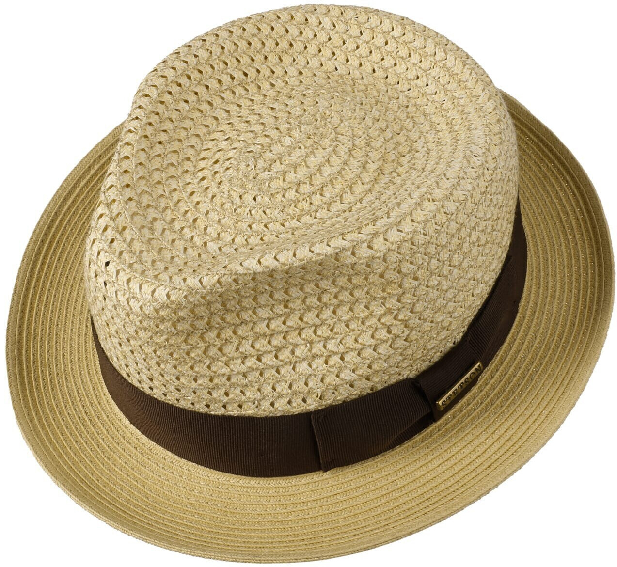 Stetson Player Cotton / Toyo Straw hat (1398508) beige/brown/white