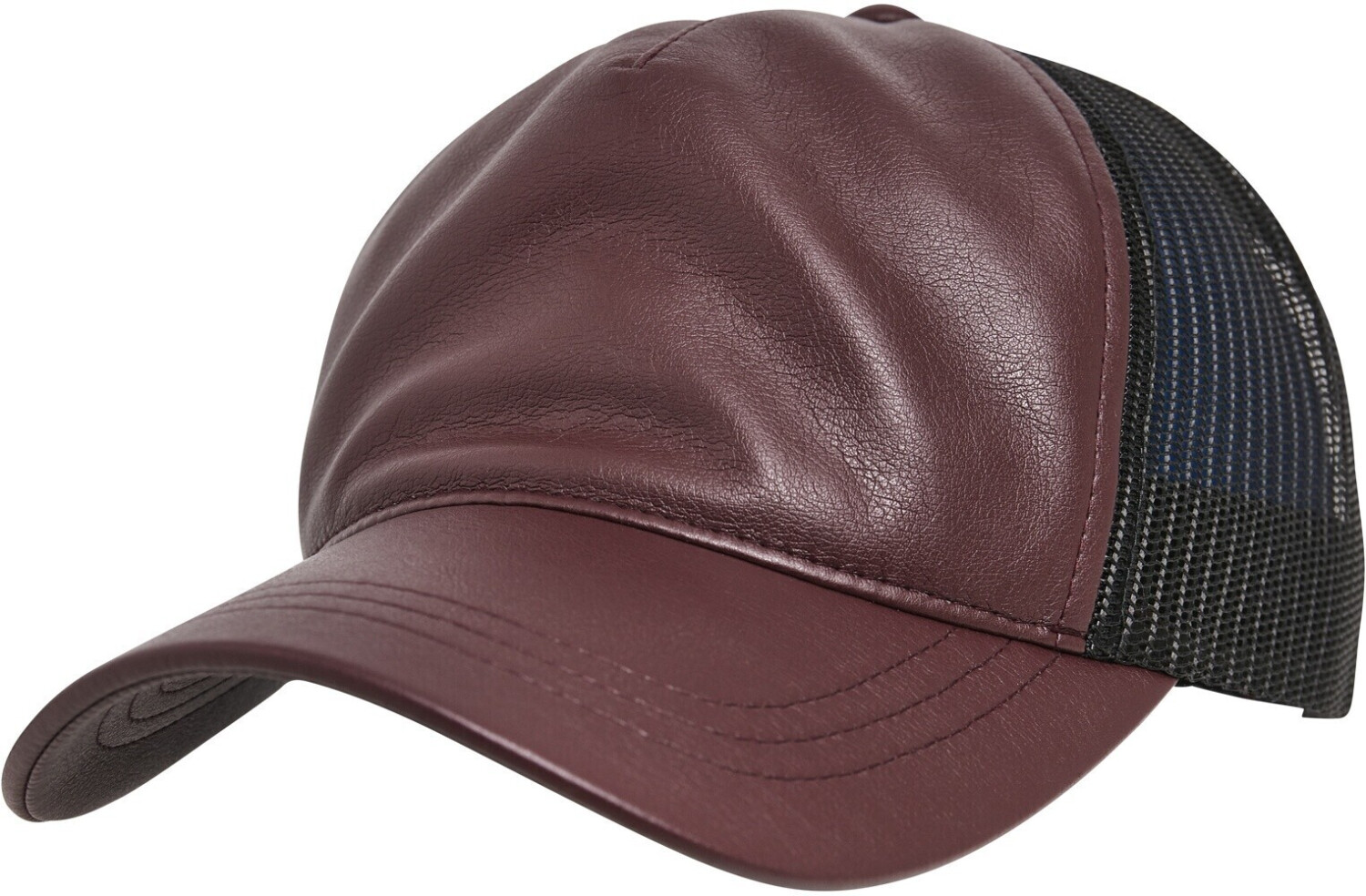 Flexfit Leather Trucker (6606LT) maroon/black