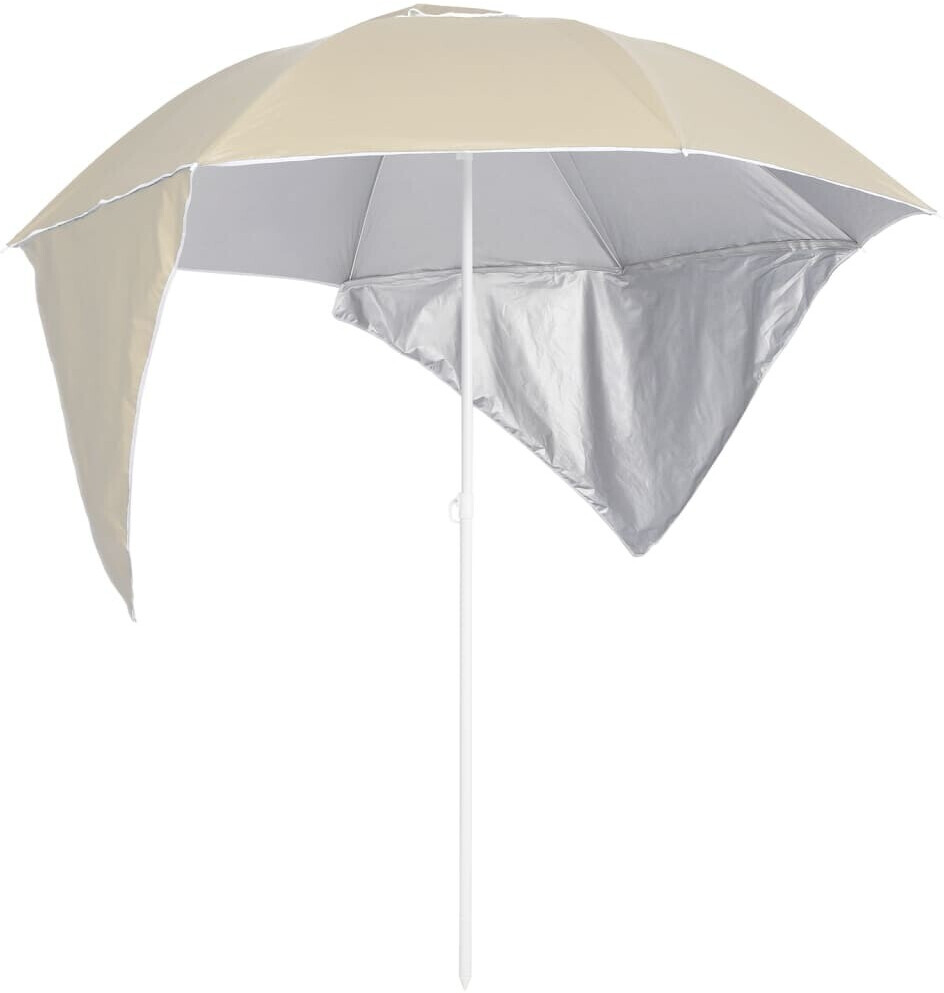 vidaXL Parasol with side sheets 215 cm sand