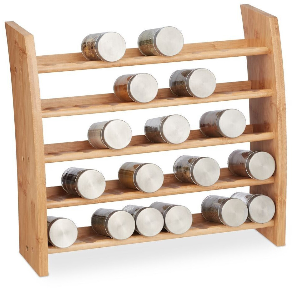 Relaxdays Bamboo spice rack 5 floors
