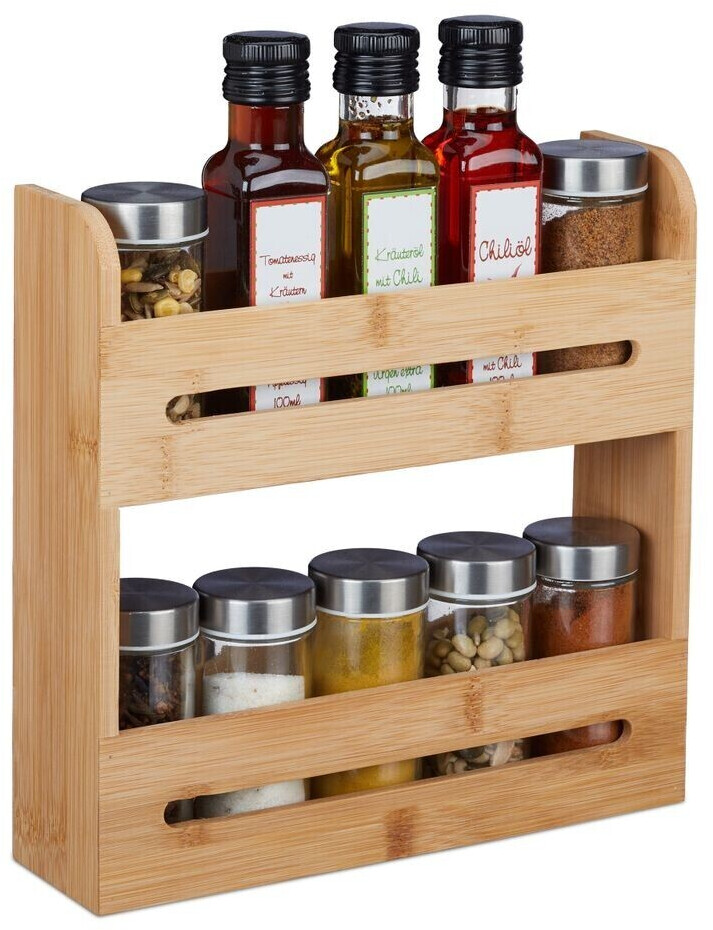 Relaxdays Bamboo spice rack with 2 tiers