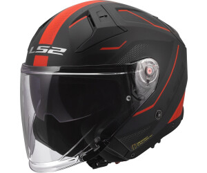 Casque Moto Jet LS2 Infinity II Noir Mat XXXL - Léger HPFC, Visière Solaire Intégrée, Homologué ECE 22.06