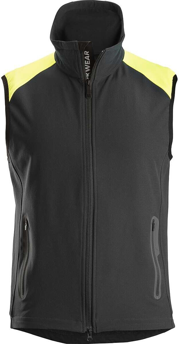 Snickers Workwear FlexiWork Neon Weste Schwarz/Neongelb