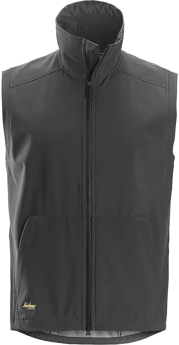 Snickers Arbeitsweste AllroundWork winddichte Soft Shell Weste Stahlgrau