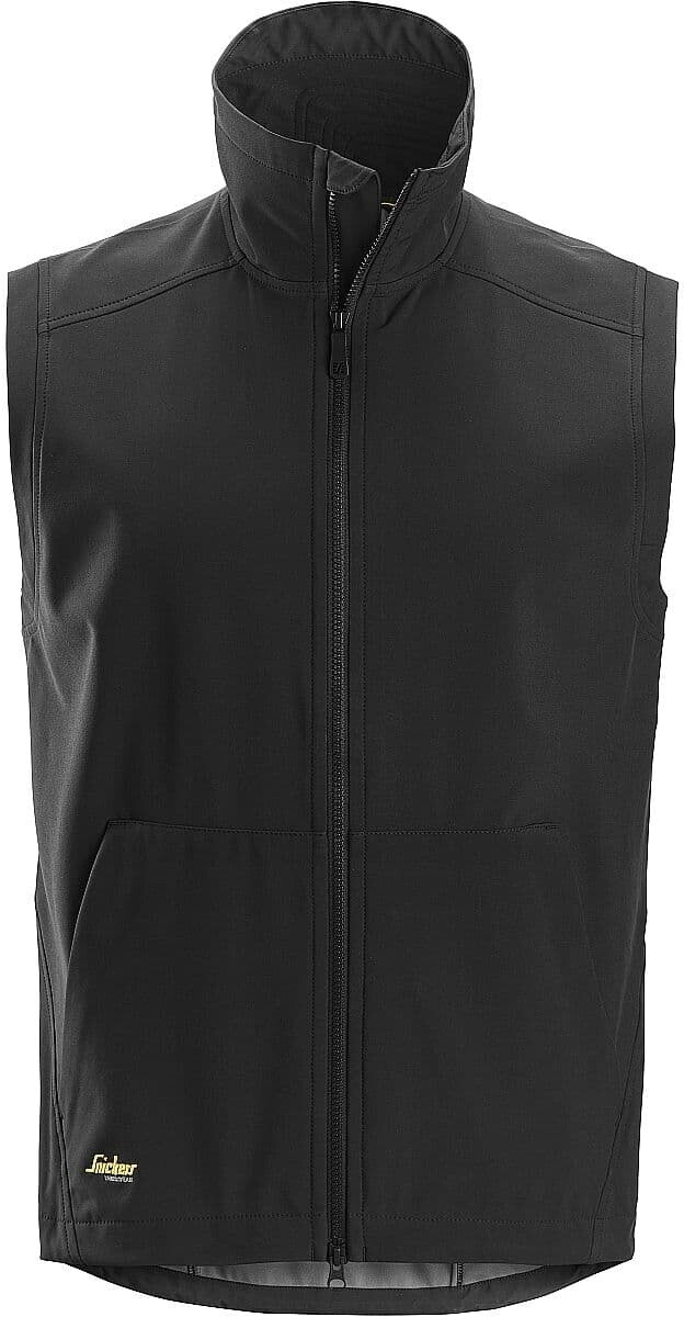 Snickers Arbeitsweste AllroundWork winddichte Soft Shell Weste Schwarz