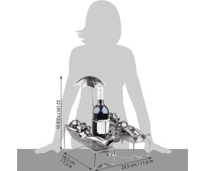 BRUBAKER Weinflaschenhalter Liebespaar Auf Dem Mond - Romantische Metall Skulptur Mit Grußkarte