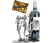 BRUBAKER Weinflaschenhalter Motorradfahrer mit Sonnenbrille Flaschenhalter,  (inklusive Grußkarte), Weinhalter Metall Skulptur, Wein Geschenk