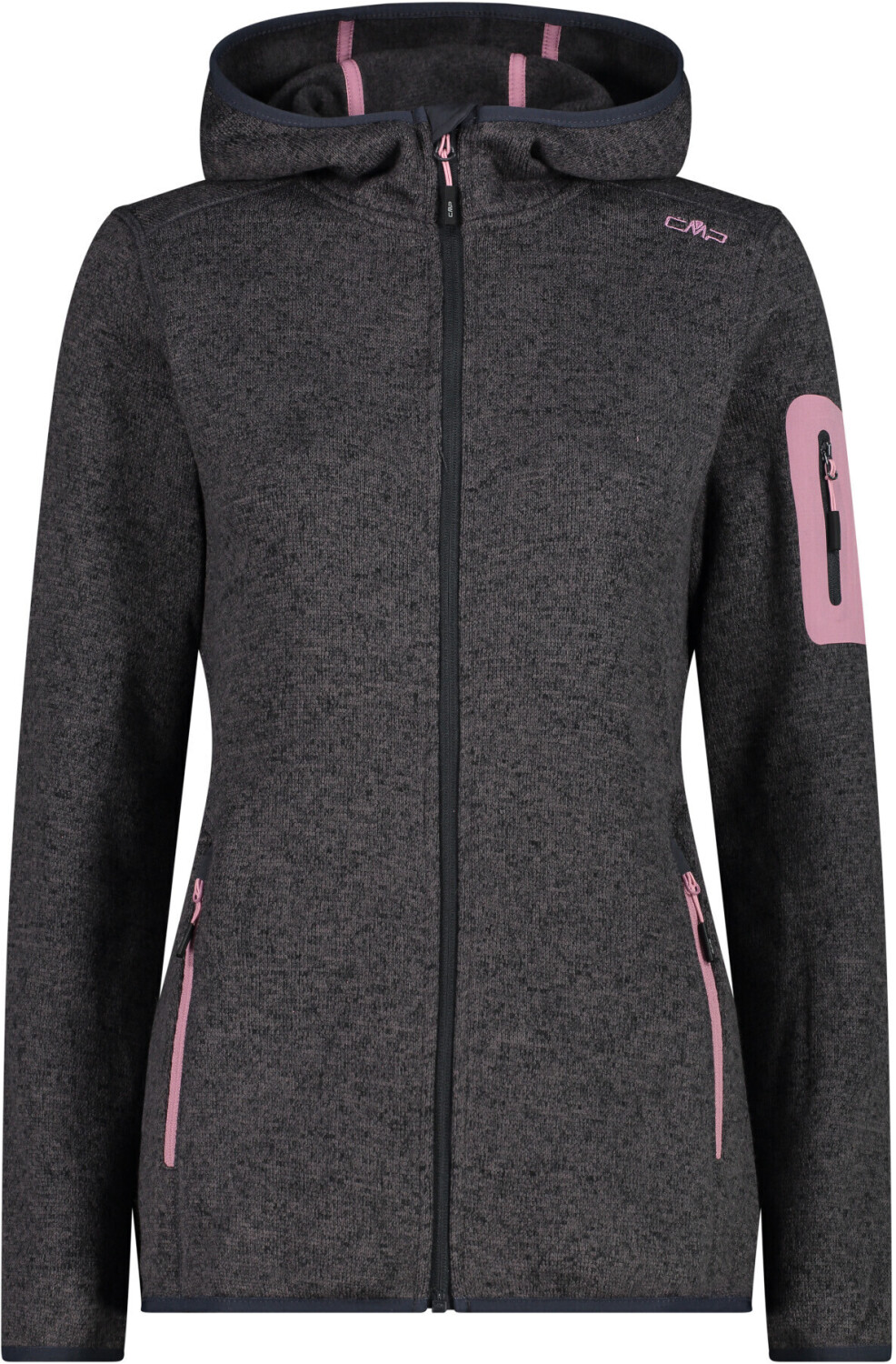 CMP Woman Fleece Jacket Fix Hood (3H19826) nero/fard