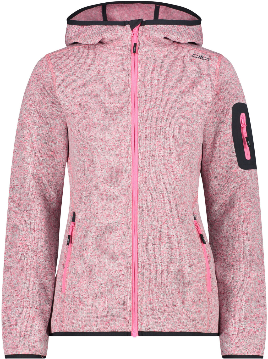 CMP Woman Fleece Jacket Fix Hood (3H19826) pink fluo/bianco