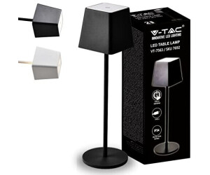 V-TAC LED-Tischlampe, 3 W, wiederaufladbar, schwarz, USB C Touch, dimmbar,  3000 K, Restaurant-Tischleuchte