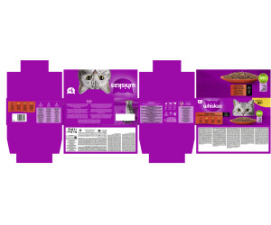 Whiskas Multipack 1+ Geflügel Auswahl In Sauce 72 Portionsbeutel à 85g (3-er Pack