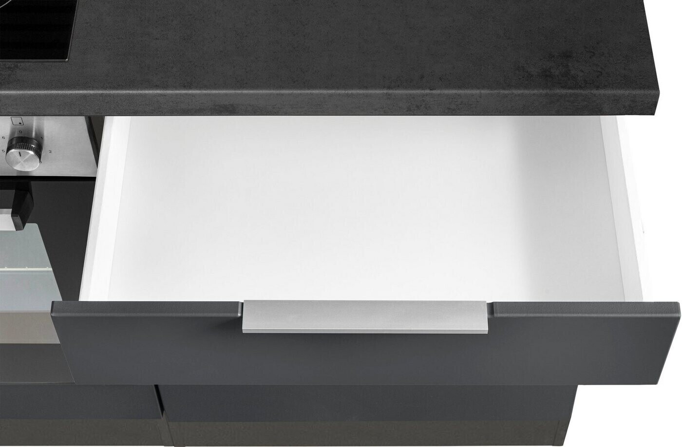 Held Möbel Komplettküchen-Sets Luhe ab oxid | stone cm 240 weiß matt Preisvergleich bei € 1.130,49 grafit