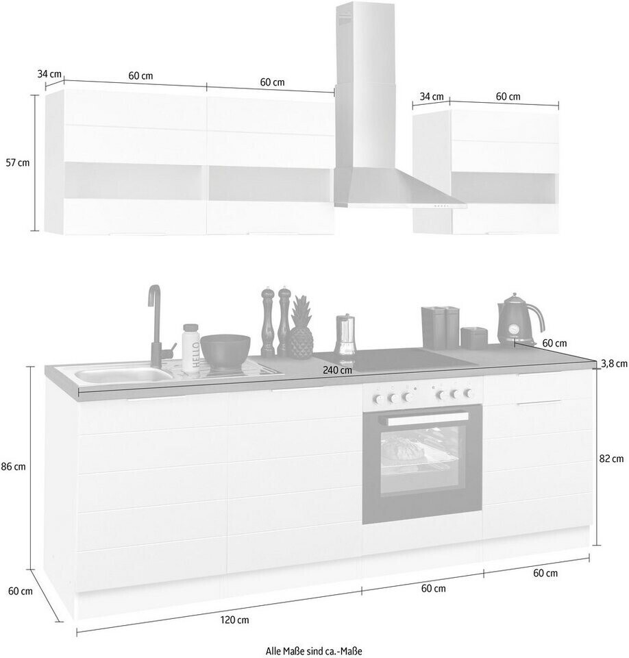 240 oxid € Möbel Luhe | 1.130,49 weiß Preisvergleich matt stone ab Held grafit Komplettküchen-Sets bei cm