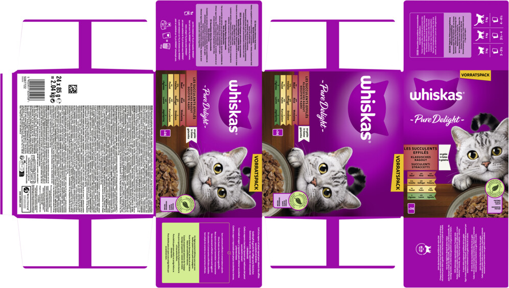 Whiskas Pâtée pour chat 24x85g Whiskas Pâtée pour chat 24x85g