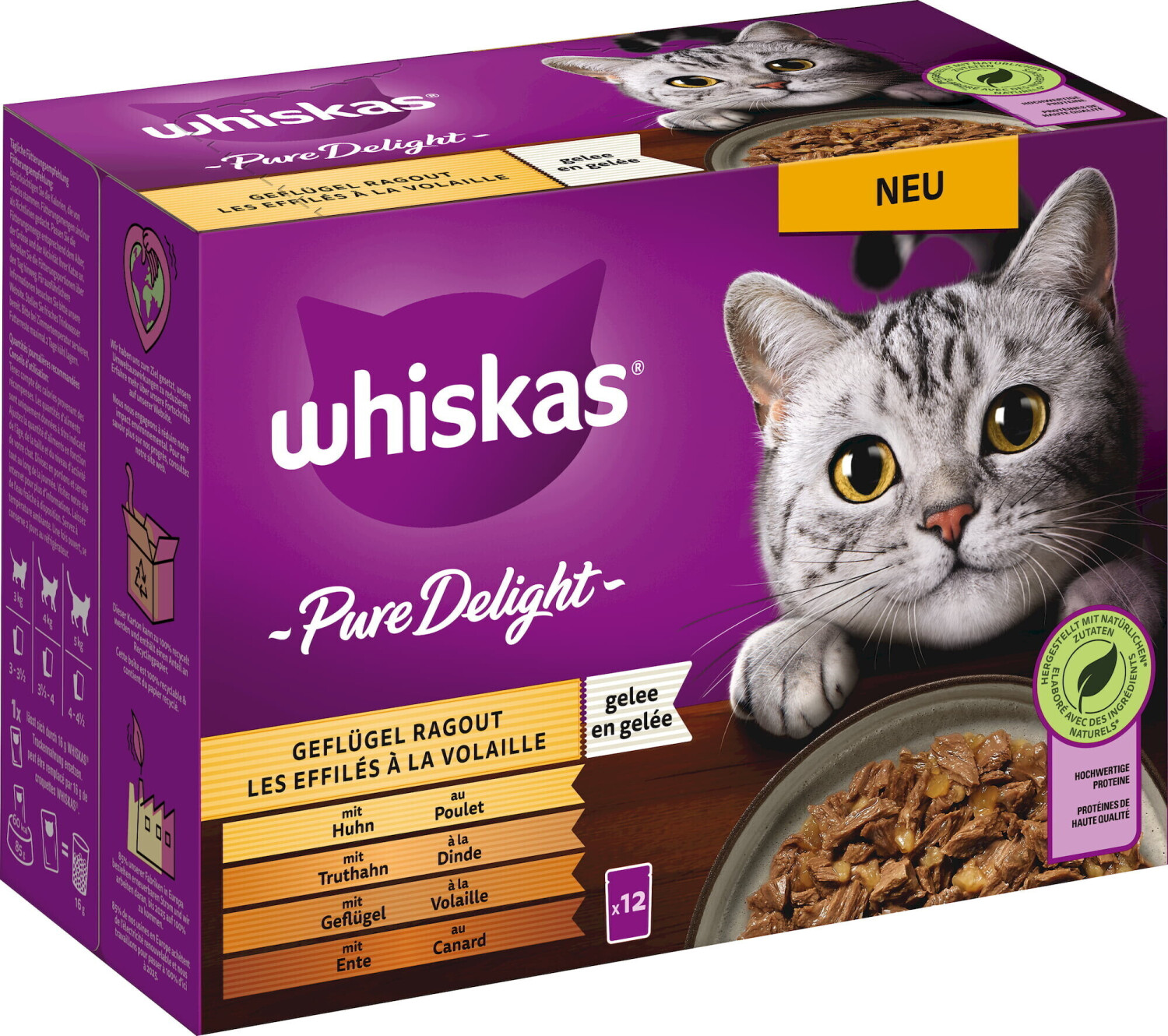 Whiskas Pure Delight Adult Poultry Ragout in Jelly 12x85g