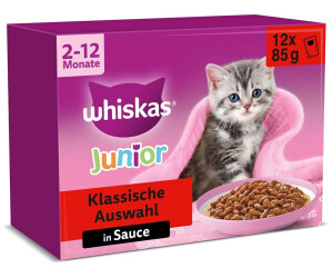 Whiskas Junior Klassiche Auswahl in Sauce 12x85g ab 3.99  | Vergleiche 16  Angebote auf idealo.de