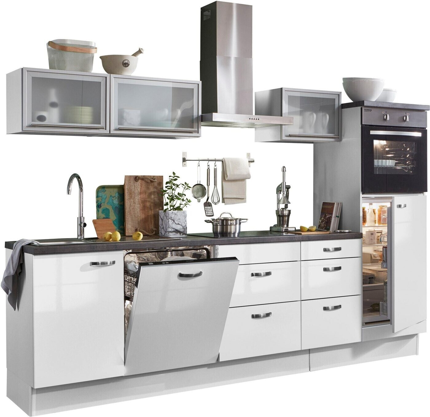 Optifit Cara Küchenzeile 280 cm (ohne Elektrogeräte) weiß/anthrazit ab  1.572,49 € | Preisvergleich bei