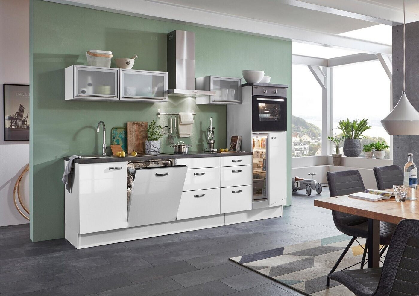Optifit Cara Küchenzeile 280 Preisvergleich 1.572,49 cm (ohne Elektrogeräte) € ab weiß/anthrazit | bei