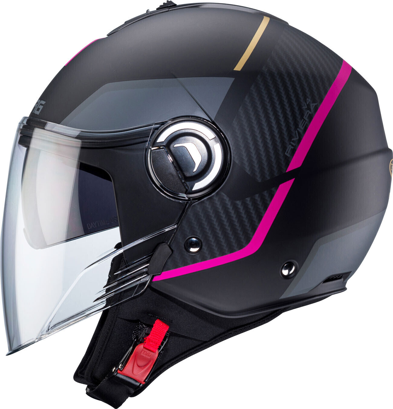 Caberg Riviera V4 X Geo G5 matt black/anthracite/fuchsia