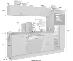 Optifit Cara (ohne 240 Preisvergleich grau-grau cm ab bei 1.299,99 € Elektrogeräte) Küchenzeile 