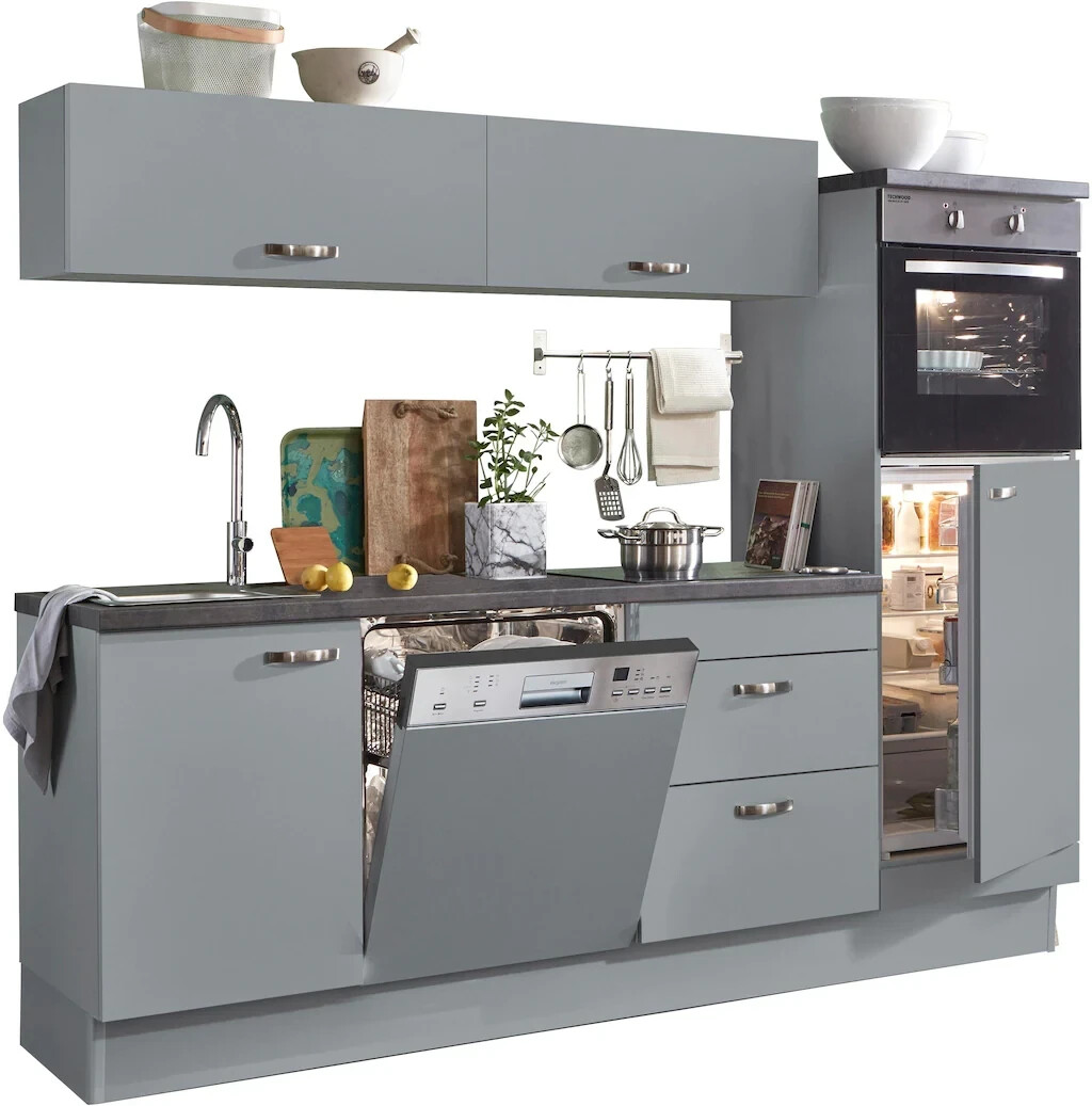 Optifit Cara Küchenzeile 240 cm 1.299,99 Preisvergleich Elektrogeräte) bei grau-grau (ohne ab | €