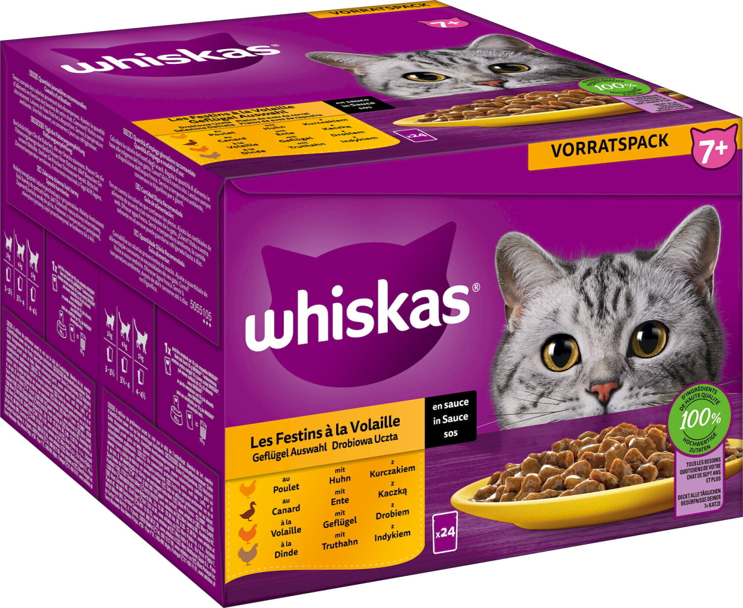 Whiskas Senior 7+ Poultry Meals in Sauce 24x85g