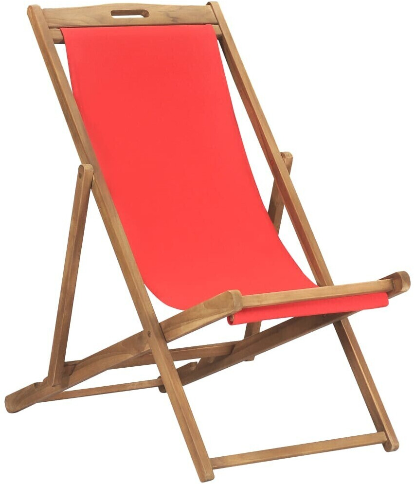 vidaXL Beach Folding Chair Teck red