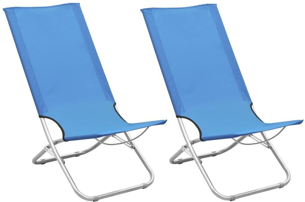vidaXL Folding Beach Chairs Set blue