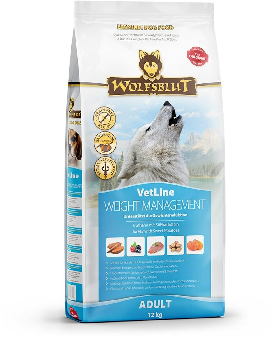 Wolfsblut Vetline Hundefutter Sparpaket – 2x2kg Weight Management, Getreidefrei, Hoher Fleischanteil