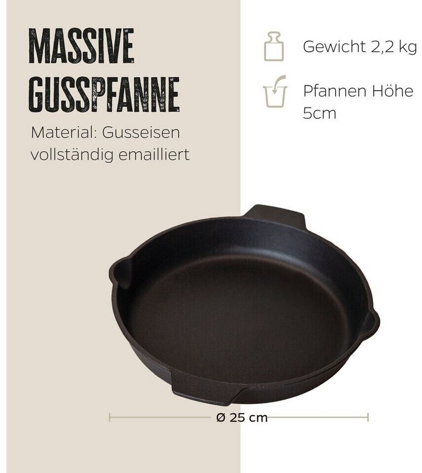 Grillfürst Gusseisenpfanne mit zwei Griffen 25 cm ab 32,69 € |  Preisvergleich bei