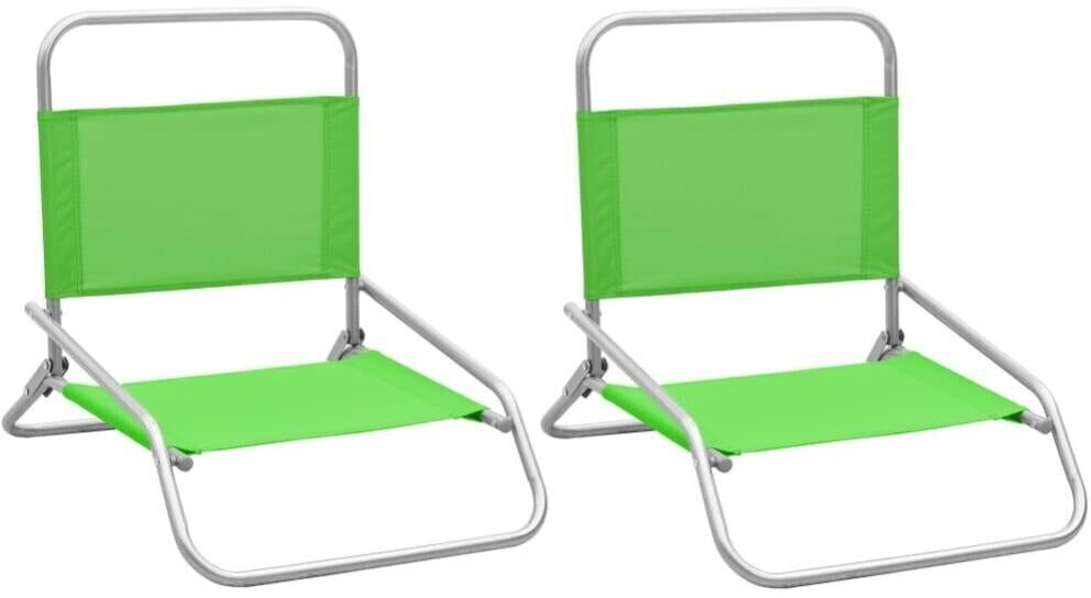 vidaXL Set Folding Beach Chairs green